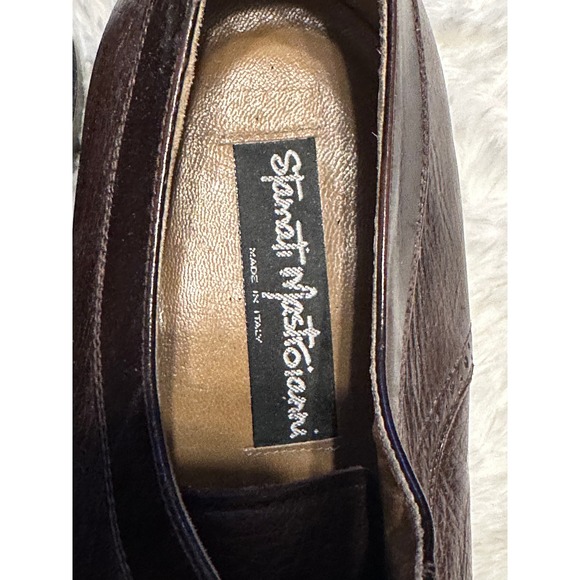Stamati Nastriani Brown Leather Cap Toe Oxford Dress Shoes‎ Mens - Picture 2 of 8